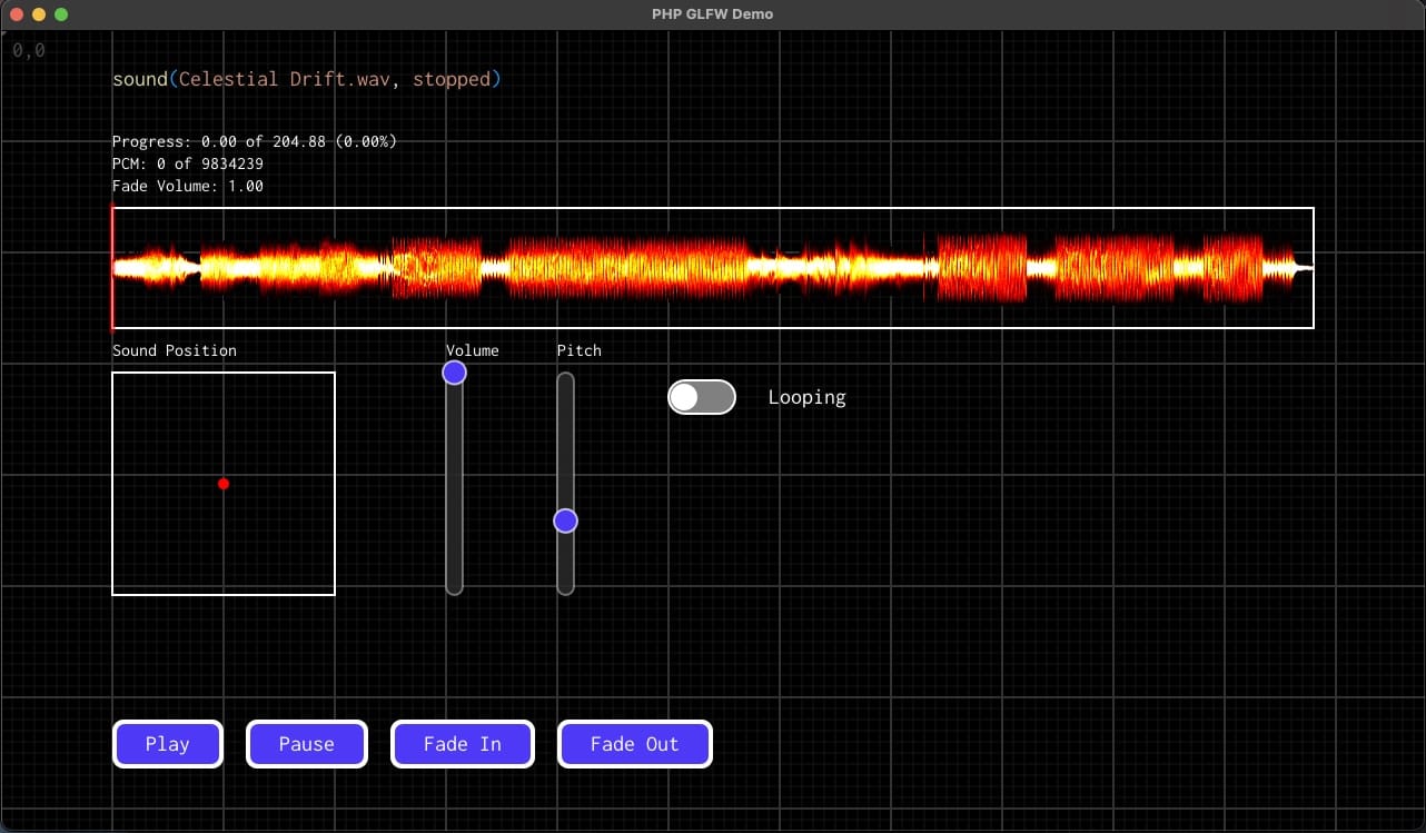 PHP Audio Player Example (PHP-GLFW VG)