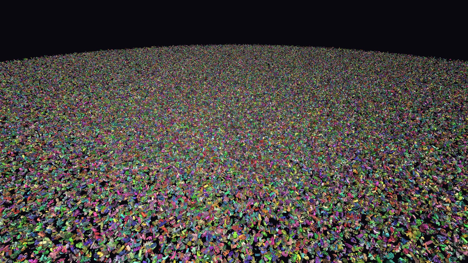 PHP-GLFW DrawCallAssembler with frustum culling disabled, the entire field is drawn
