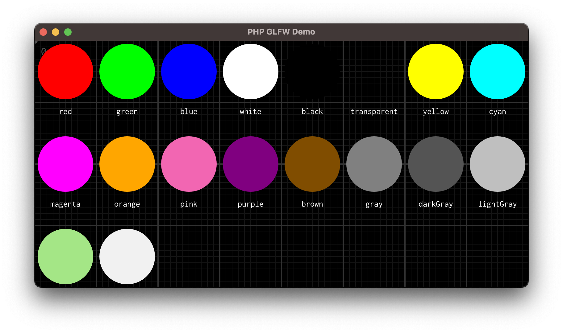 PHP VectorGraphics Color Constants