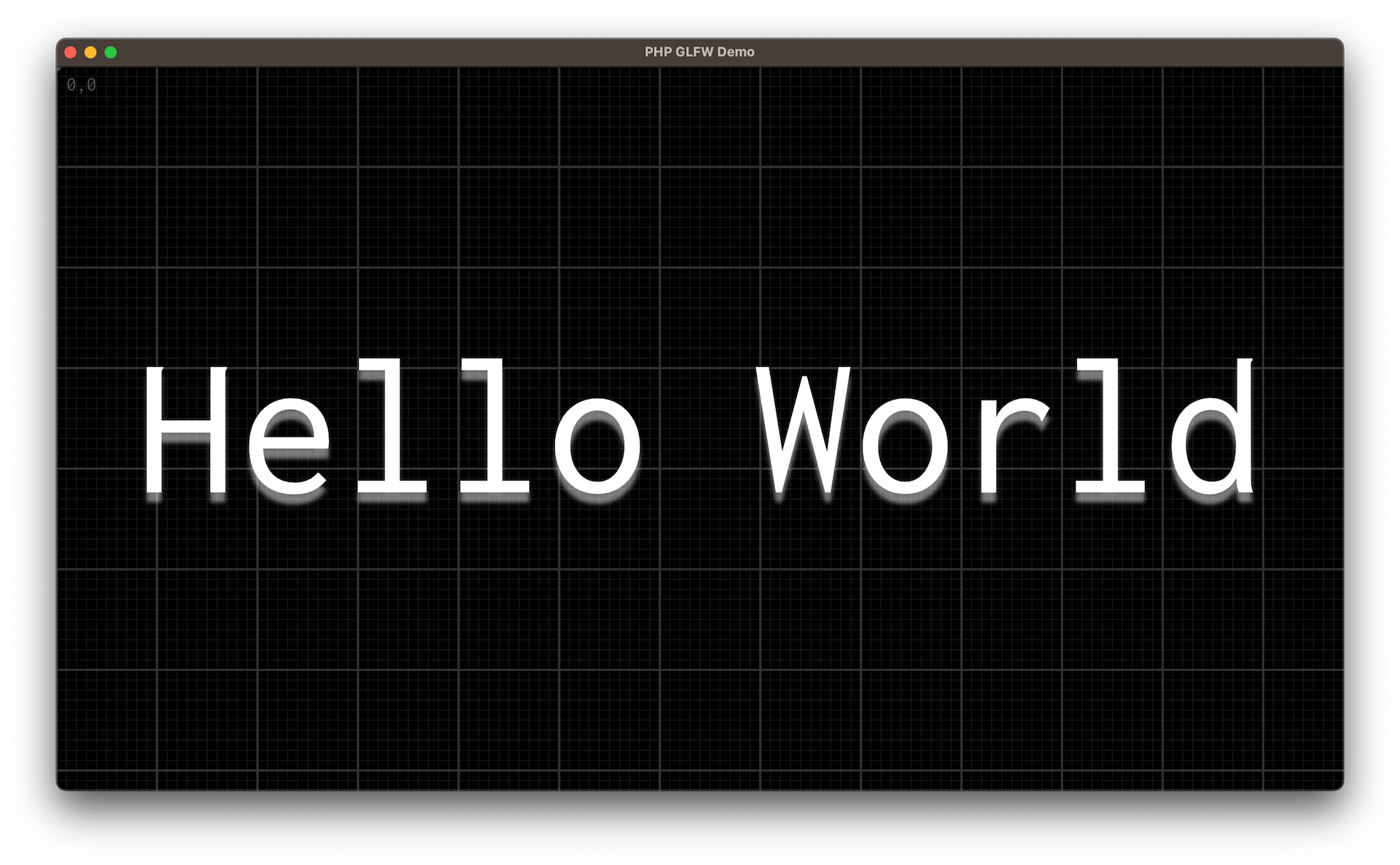 Example of text rendering using PHP-GLFW Vector Graphics API